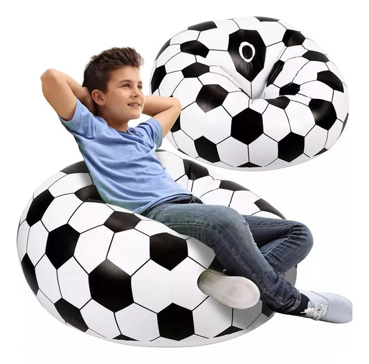 Sillón Inflable Puff Balón De Futbol Silla Aire