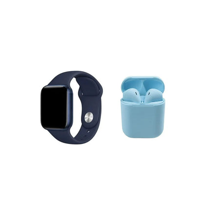 Kit smartwatch t500+ twins azul