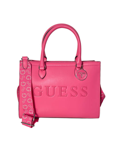 Bolsa Guess Fucsia con Logo en Relieve y Correa Ajustable